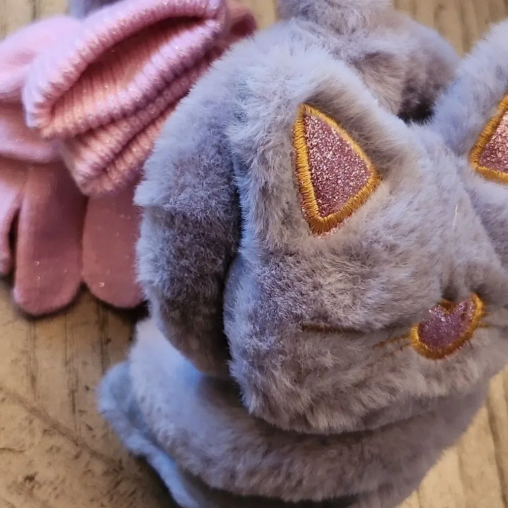 Ear warmer headband with mitten kitty NWT